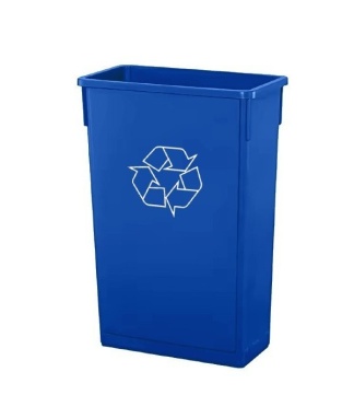 Blue 23 Gal. Slim Design Container with Recycle Logo